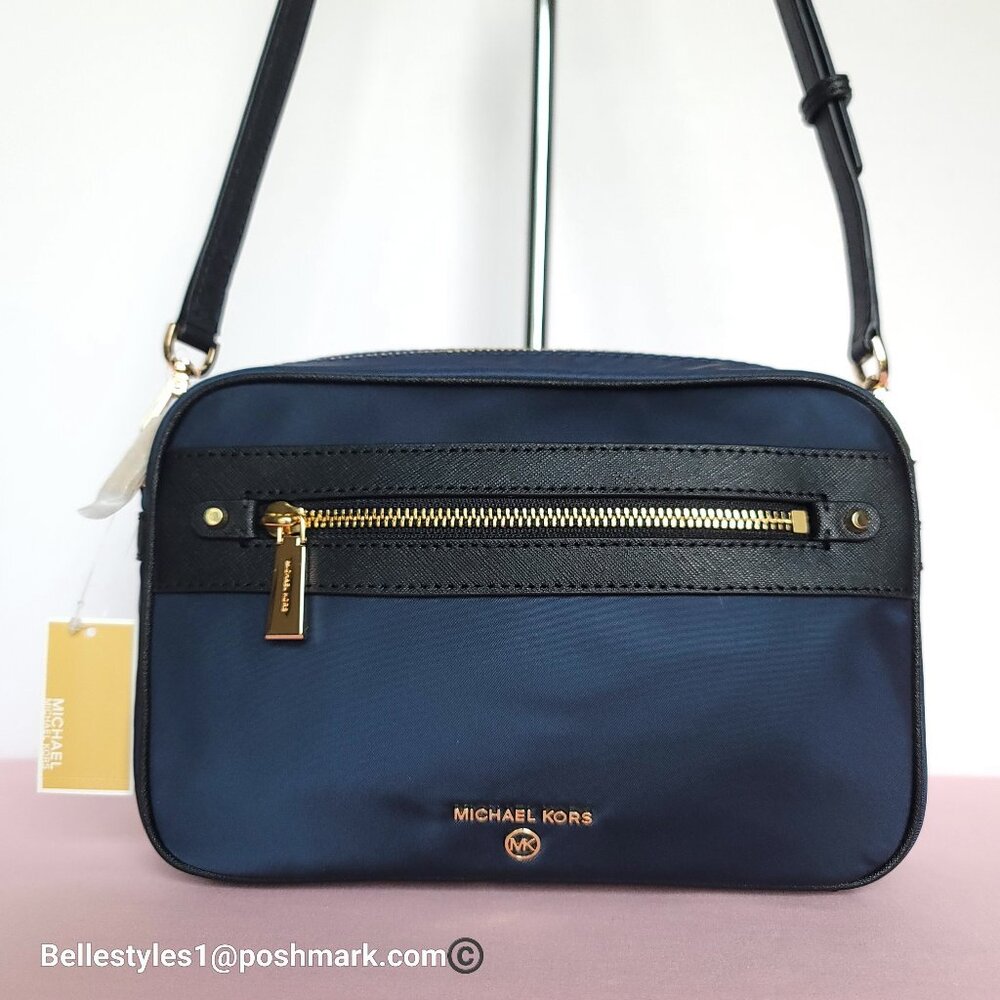MICHAEL KORS Jet Set Charm LG East West Nylon Crossbody- Navy Multi 🎈⭐$115.